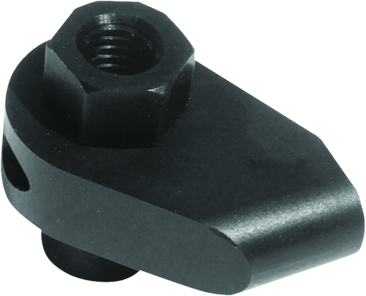 Kuryakyn M6 internal threaded nut for Atto and Kellermann motorcycle lighting installation, shown in close-up on black background.
