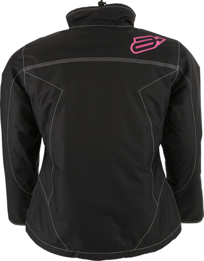 Black and pink women's ARCTIVA Pivot 6 jacket by Bill's Exhausts, shown in XS size, with a sleek, lightweight design for outdoor wear.