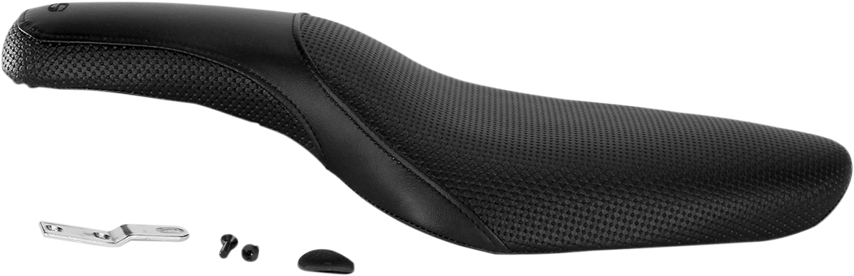 Black SADDLEMEN Profiler Basket-weave motorcycle seat for XL models from 1982-2003, featuring textured basket-weave pattern.