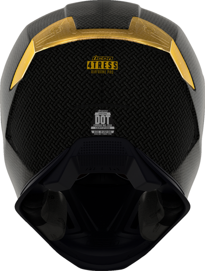 Bill's Exhausts ICON Airframe Pro™ helmet in yellow carbon fiber, large size, showing the sleek aerodynamic design and branding.