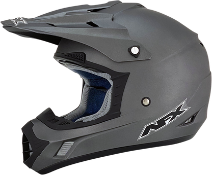 Bill's Exhausts AFX FX-17 helmet in Frost Gray, large size, showing the aerodynamic design and matte finish.