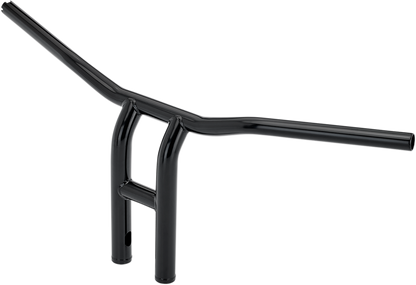 Black BILT WELL Tyson XL 12-inch pullback handlebar for motorcycles, featuring a sleek design and durable construction.
