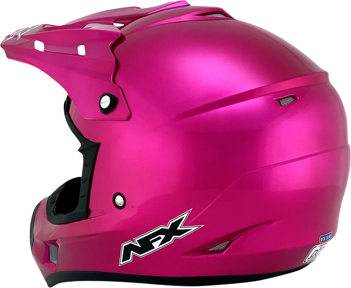 Bill's Exhausts AFX FX-17Y helmet in fuchsia, small size, with a smooth, glossy finish and ventilation vents on the helmet surface.