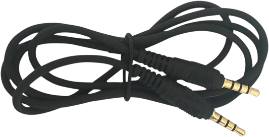 Bill's Exhausts NAVATLAS 3.5 mm-to-Intercom audio cable for engine connection, shown with connector ends and cable details