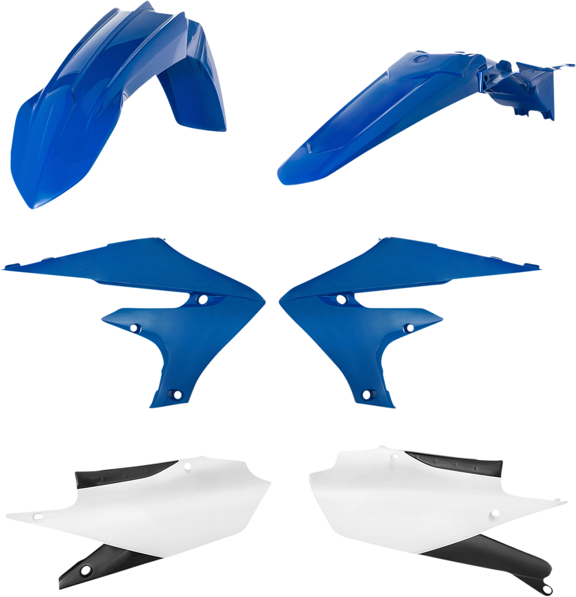 A black Acerbis standard replacement body kit for motorcycle, showing the sleek, streamlined body panel with OEM part number 2685917118.