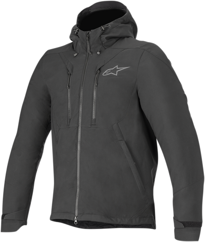 Alpinestars Domino Tech Jacket in black, 3XL, showcasing the durable motorcycle jacket with detailed stitching and branding.