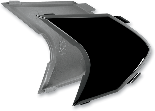 Black ICON Variant™ side plates for helmets, compatible with Bill's Exhausts helmet parts, shown in a close-up image.