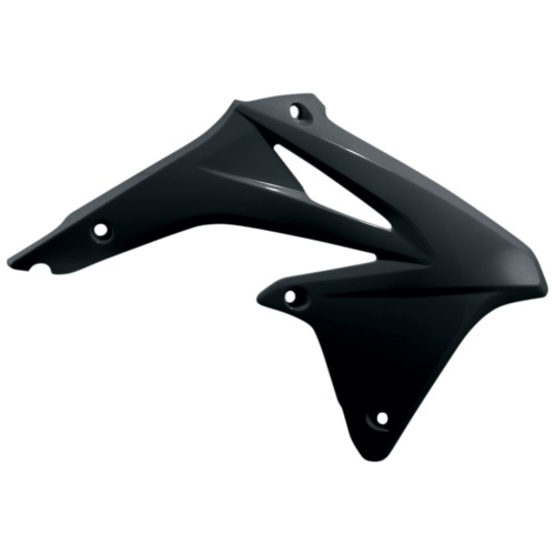 Black ACERBIS radiator shrouds for motorcycle body, designed for fitment and protection, manufactured by Bill's Exhausts.