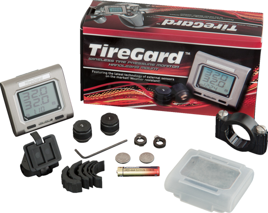 Bill's Exhausts Show Chrome handlebar tire pressure monitor system engine component, with digital display and chrome finish.