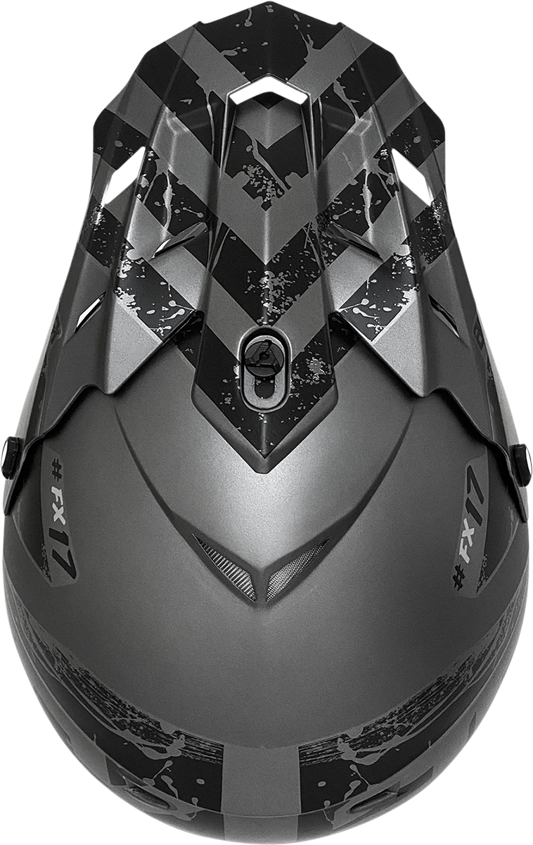 Bill's Exhausts AFX FX-17Y Attack helmet in frost gray and matte black, small size, showing the helmet's sleek design and matte finish.