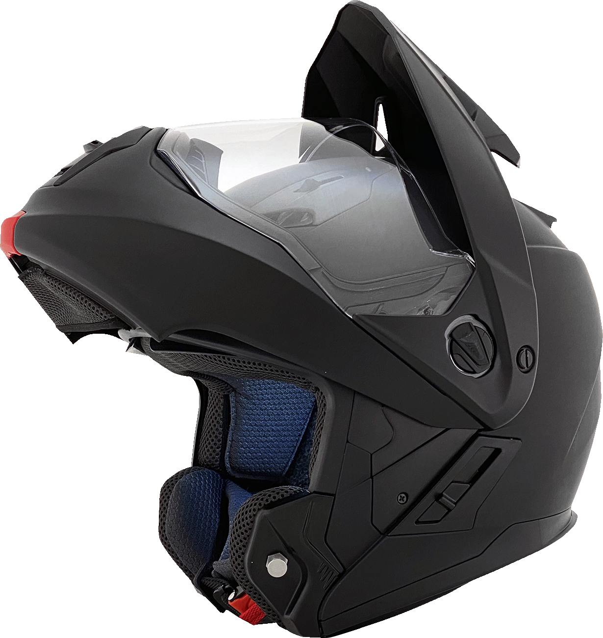 Matte black AFX FX-111DS motorcycle helmet in medium size with clear face shield and ventilation vents.
