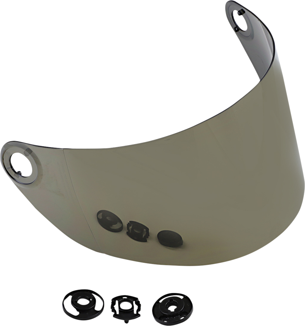 BILTWELL Gringo S Gen 2 helmet shield in flat gold mirror finish, designed for BILTWELL helmets, part of helmet accessories collection.