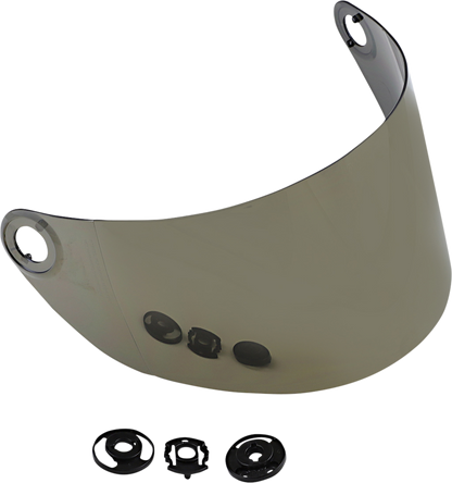 BILTWELL Gringo S Gen 2 helmet shield in flat gold mirror finish, designed for BILTWELL helmets, part of helmet accessories collection.