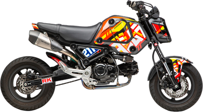 YOSHIMURA P7 TLD HON graphic kit with custom racing graphics and 54 logo on a motorcycle.