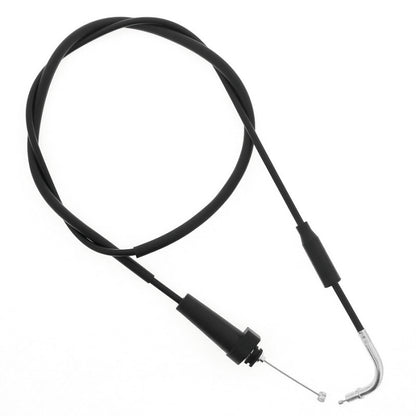 QuadBoss throttle cable for Suzuki LT-F250 QuadRunner (1990-1999), showing new black cable and connectors for smooth throttle control.