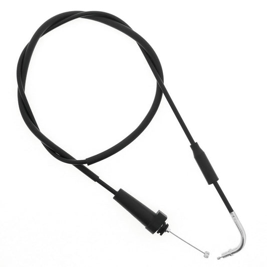 QuadBoss throttle cable for Suzuki LT-F250 QuadRunner (1990-1999), showing new black cable and connectors for smooth throttle control.