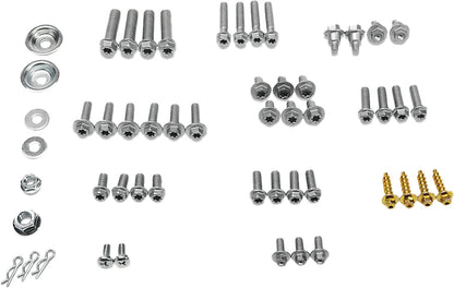 Motion Pro MP Euro Metric Hardware Kit for KTM and Husqvarna motorcycles, showing assorted nuts, bolts, and fasteners.