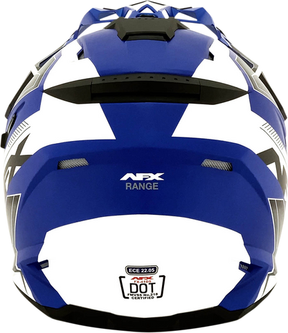 Bill's Exhausts AFX FX-41 Helmet in Matte Blue, large size, with aerodynamic design and clear visor for motorcycle riding.