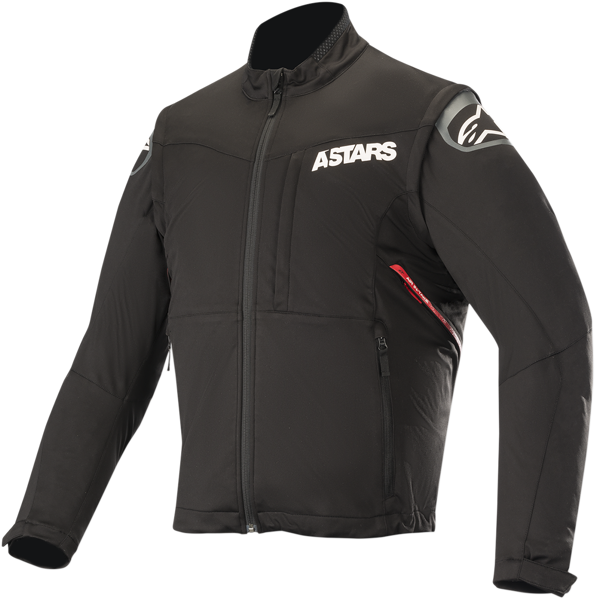 Alpinestars Session Race Jacket in black and red, 2XL size, featuring sporty design and logo details.