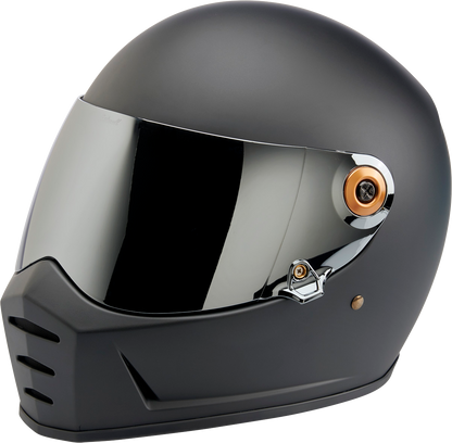 Black BILTWELL Gen 2 hardware screw with bronze baseplate for helmet parts, shown on a reflective surface.