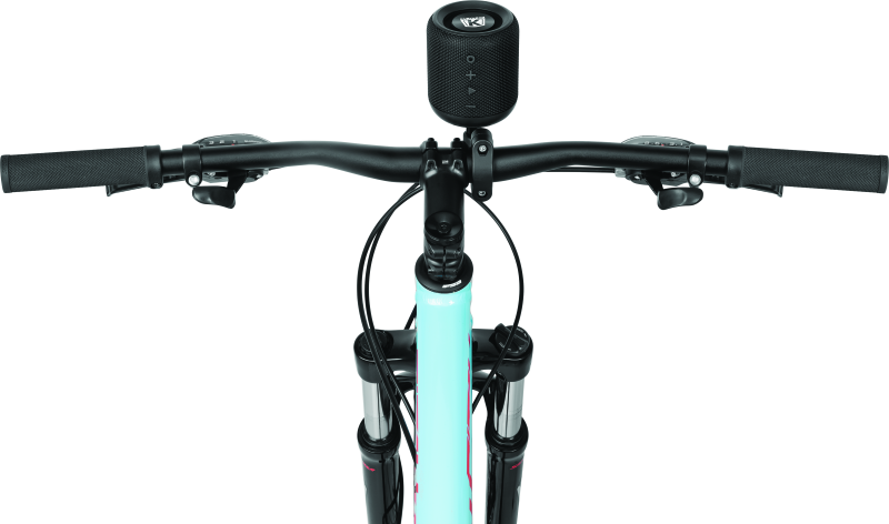 Kuryakyn Handlebar Mount Kit for Sidekix Plus Bluetooth speaker, versatile powersports audio mount on motorcycle handlebar.