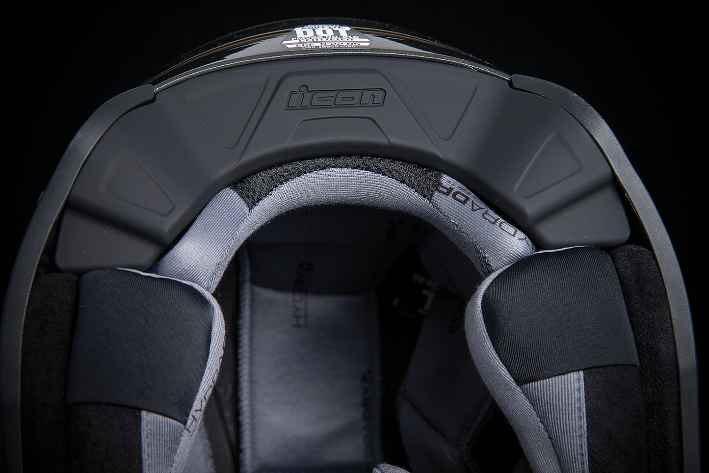 Black ICON Airflite™ Helmet in size medium, featuring a sleek design with vent openings and aerodynamic shape.