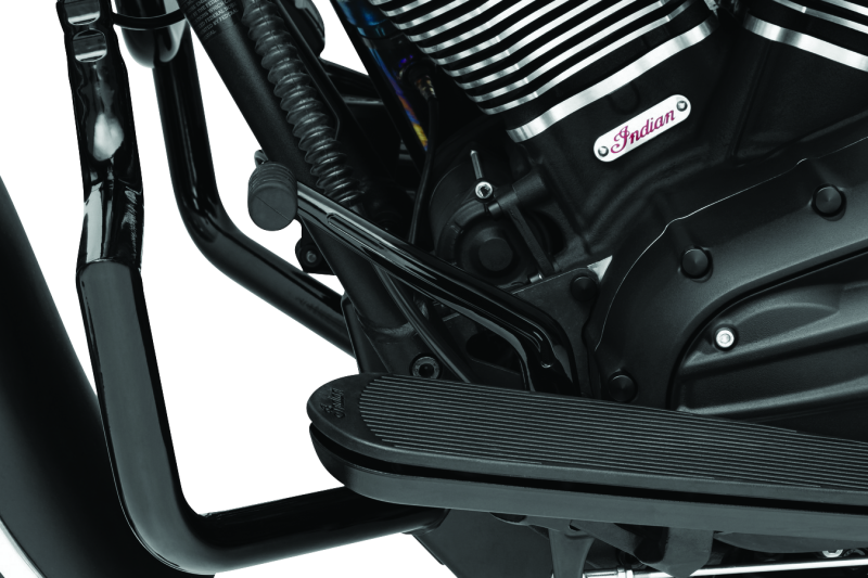 Kuryakyn black shift lever for Indian motorcycles, part number 5817, showing the sleek metal design and mounting details