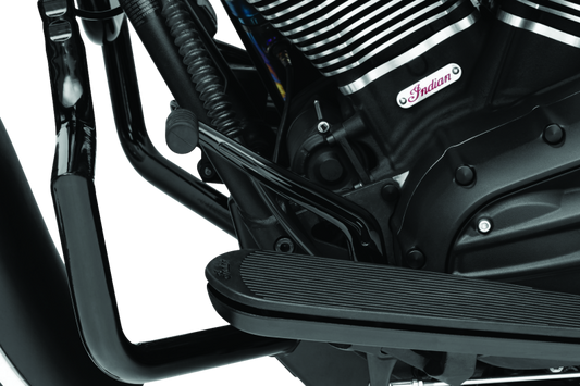 Kuryakyn black shift lever for Indian motorcycles, part number 5817, showing the sleek metal design and mounting details