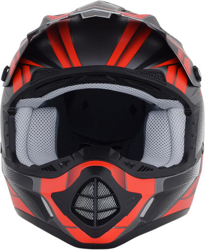 Bill's Exhausts AFX FX-17 motorcycle helmet in frost gray and red, medium size, featuring aerodynamic design and secure strap