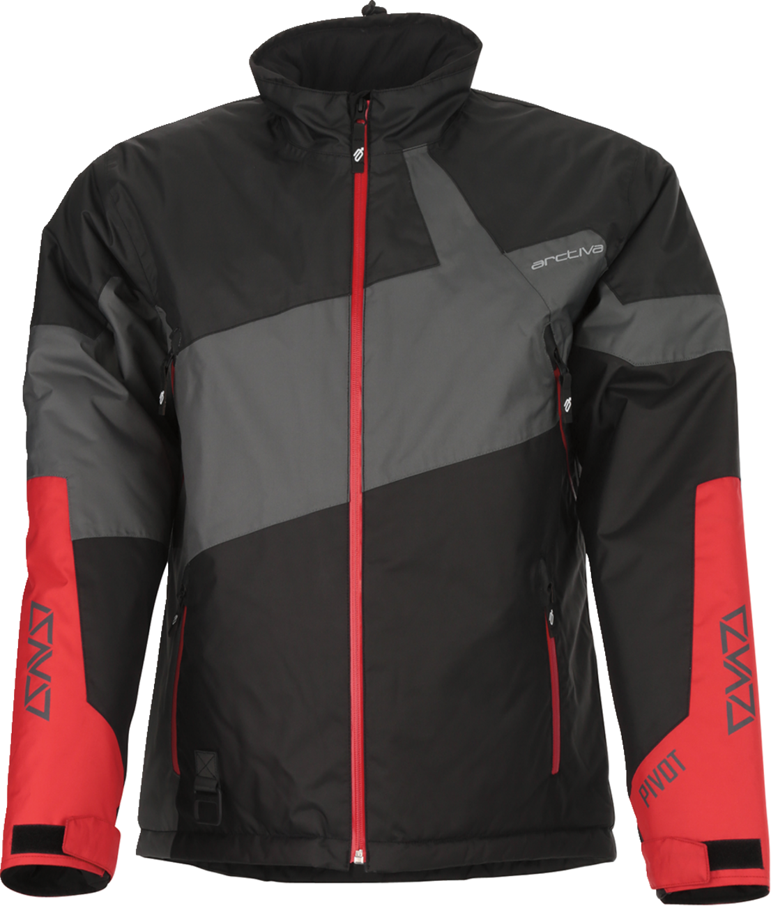 Bill's Exhausts ARCTIVA Pivot 6 jacket in gray, black, and red, 3XL, shown with front view and detailed fabric texture.
