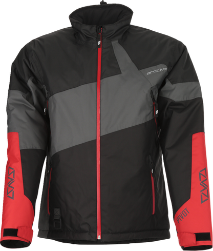 Bill's Exhausts ARCTIVA Pivot 6 jacket in gray, black, and red, 3XL, shown with front view and detailed fabric texture.