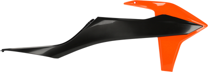 A set of ACERBIS OEM orange and black radiator shrouds for motorcycle body, designed for 2016 models.