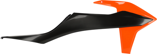 A set of ACERBIS OEM orange and black radiator shrouds for motorcycle body, designed for 2016 models.