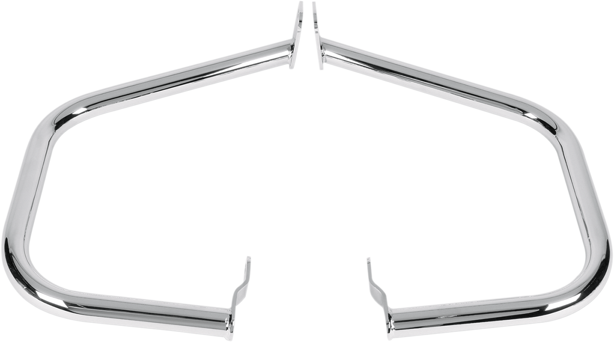 Bill's Exhausts SHOW CHROME Highway Bars for VL800, C50, M50 motorcycle engine protection, shiny chrome finish, mounted on bike.