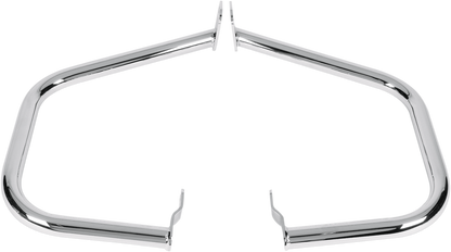 Bill's Exhausts SHOW CHROME Highway Bars for VL800, C50, M50 motorcycle engine protection, shiny chrome finish, mounted on bike.