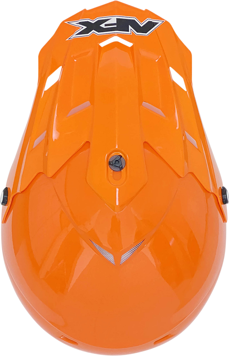 Bill's Exhausts AFX FX-17 orange motorcycle helmet in medium size, showing the sleek design and vibrant color.
