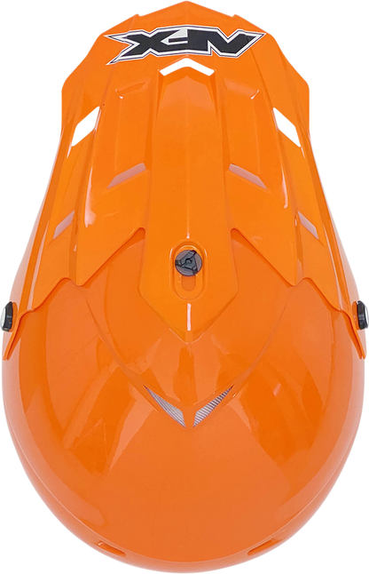 Bill's Exhausts AFX FX-17 orange motorcycle helmet in medium size, showing the sleek design and vibrant color.