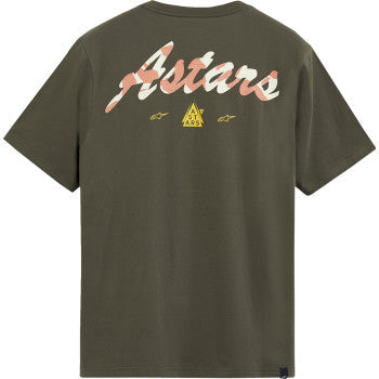 Military green ALPINESTARS Soloist CSF T-Shirt, medium size, featuring a casual fit with brand logo visible on front.