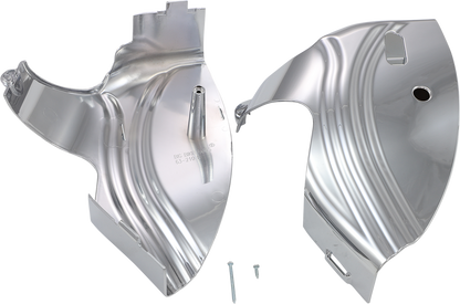 Bill's Exhausts SHOW CHROME engine neck covers 63-210 with chrome finish, designed for motorcycle engine protection and style.