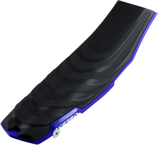 A black and blue Acerbis X Seat body part designed for WR and YZ models from 2018 to 2023, featuring a soft, ergonomic surface.