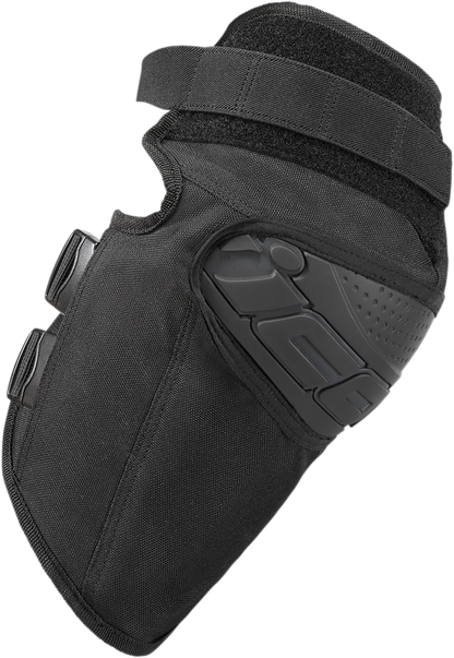 Bill's Exhausts ICON Field Armor Street Knee Protectors S/M guard showing padded knee guards and strap fastenings on black protective gear.