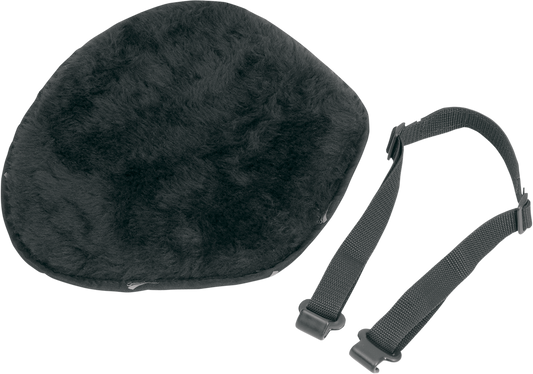 Large black SADDLEMEN seat pad with breathable fleece from Bill's Exhausts for comfortable motorcycle seating.