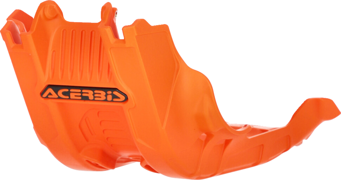 Acerbis orange skid plate for KTM 250/350 SX-F 2023 motocross bike, body protection component with branding details.