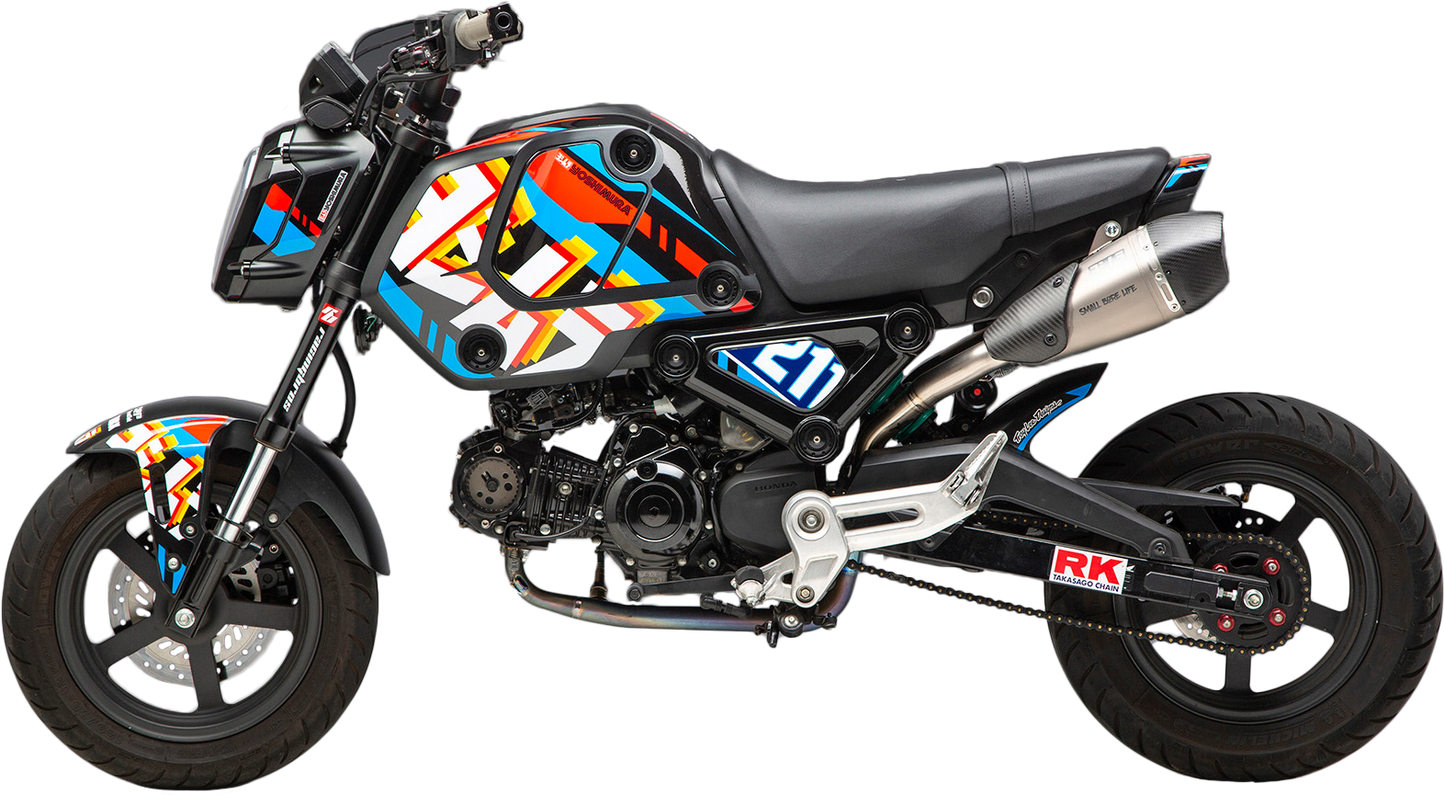YOSHIMURA P7 TLD HON graphic kit with custom racing graphics and 54 logo on a motorcycle fairing or body panel.