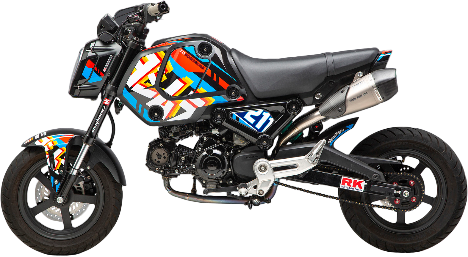 YOSHIMURA P7 TLD HON graphic kit with custom racing graphics and 54 logo on a motorcycle fairing or body panel.