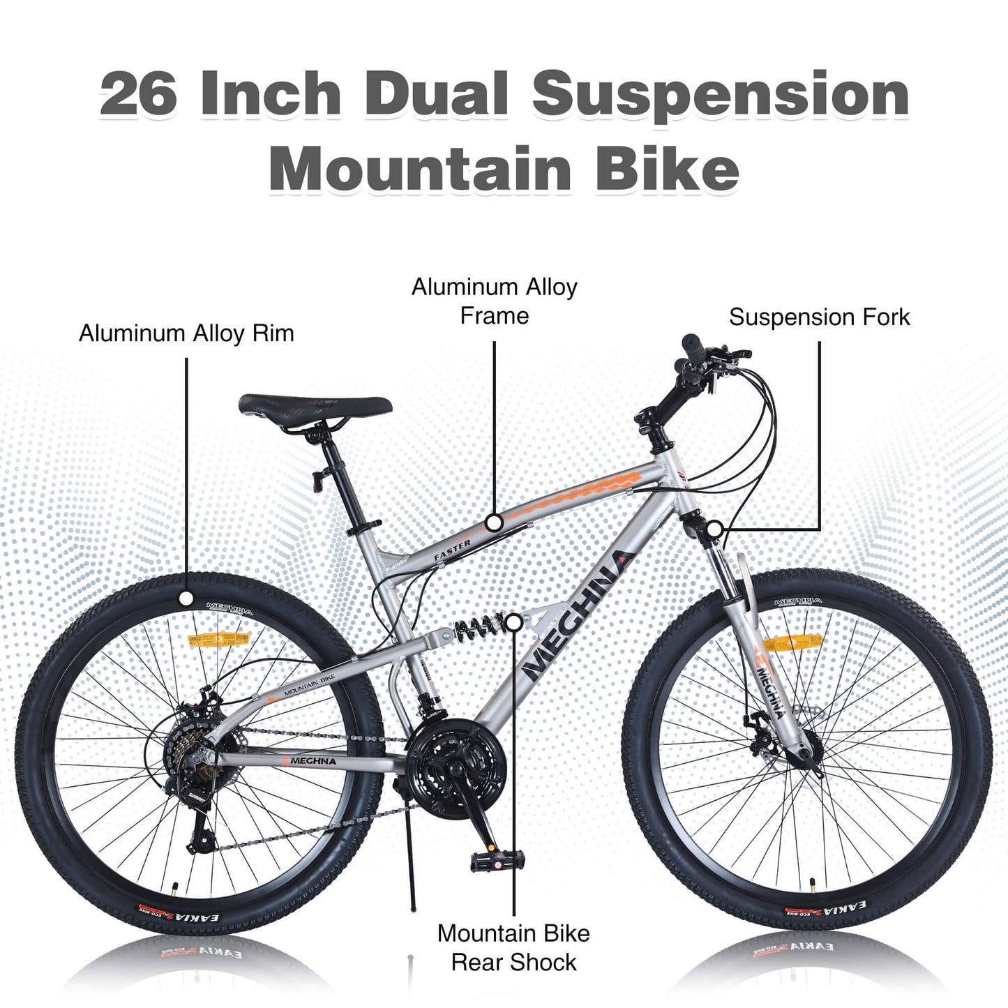 Hycline Meghna Feyan bicycle tire, 26-inch by 2.1-inch, designed for durability and performance on various terrains.