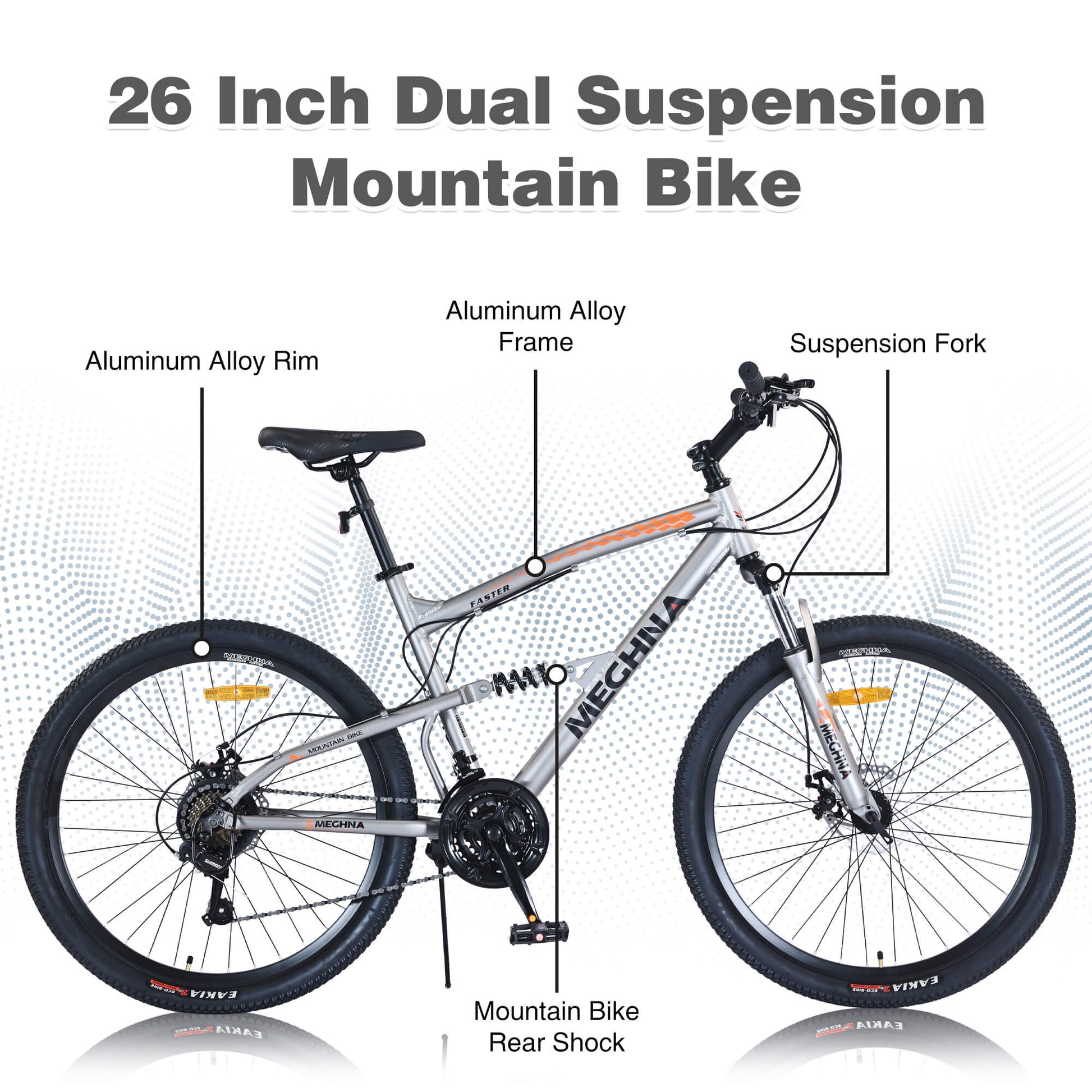 Hycline Meghna Feyan bicycle tire, 26-inch by 2.1-inch, designed for durability and performance on various terrains.
