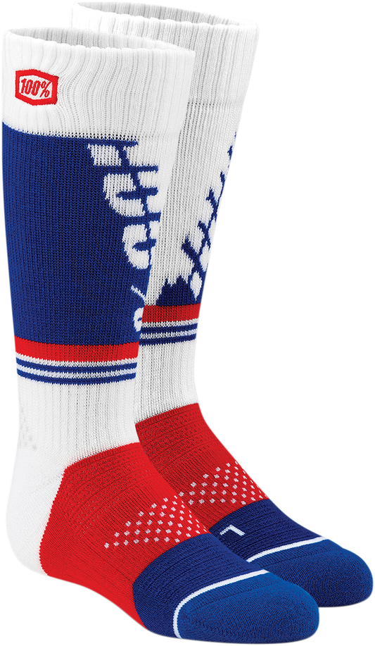 100% Youth Torque Socks - White - Small/Medium 24107-000-17 - Howling Moto