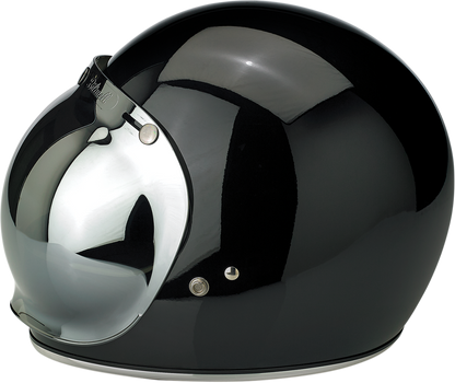 Chrome Bubble Shield mirror compatible with BILTWELL helmets, designed for 2001-221 model helmets, by Bill's Exhausts.