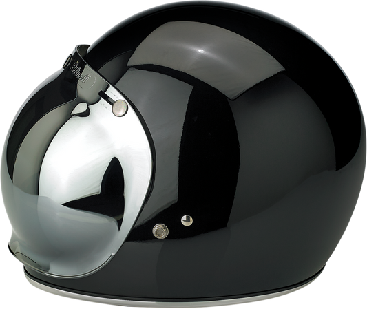 Chrome Bubble Shield mirror compatible with BILTWELL helmets, designed for 2001-221 model helmets, by Bill's Exhausts.